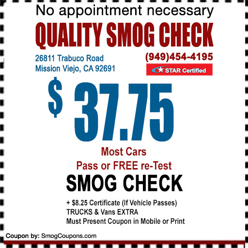 Smog Coupon Mission Viejo - Quality Smog Check and Oil Change Mission Viejo